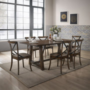 Kaelyn - Side Chair (Set of 2) - Dark Oak & Black Metal - R&R Furniture Gallery (Fountain Valley, CA)