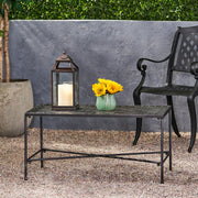 Luna - Outdoor Iron Coffee Table - Black Brush Silver - R&R Furniture Gallery (Fountain Valley, CA)