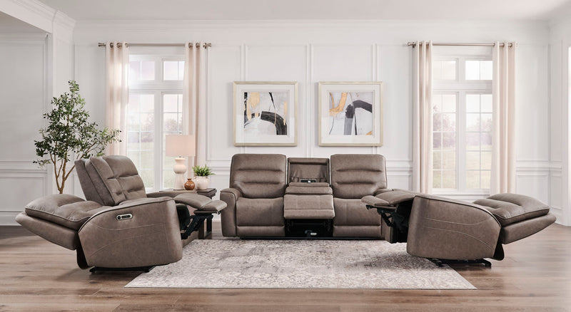 Lawson - Power Zero Gravity Triple Recline Sofa With DDT P2 - Sydney Brunette