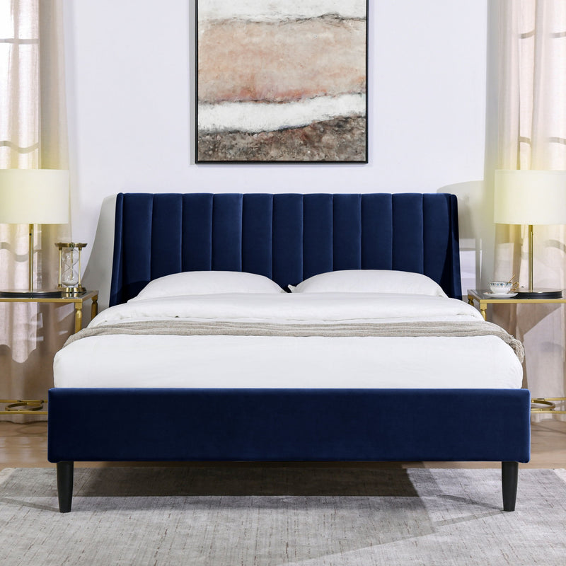Aspen - Vertical Tufted Modern Headboard Platform Bed Set - R&R Furniture Gallery (Fountain Valley, CA)