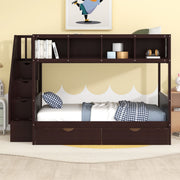 Bunk Bed With Shelfs, Storage Staircase And 2 Drawers - R&R Furniture Gallery (Fountain Valley, CA)