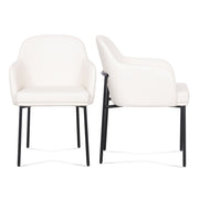 Pair of TOV Furniture Sydney armchairs in neutral fabric with wooden legs, modern design, shown side by side.