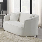 Odette - Loveseat With 2 Pillows - Beige Chenille - R&R Furniture Gallery (Fountain Valley, CA)