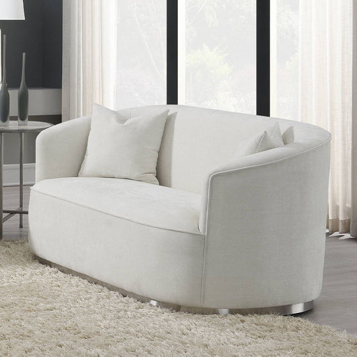 Odette - Loveseat With 2 Pillows - Beige Chenille - R&R Furniture Gallery (Fountain Valley, CA)