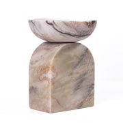 Marble Balanced Candle Holder - White Brown - R&R Furniture Gallery (Fountain Valley, CA)