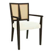 Mid Century Modern Arm Dining Chair Set With Rattan Backrest - R&R Furniture Gallery (Fountain Valley, CA)