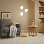 Brilliance - Modern Floor Lamp, Opal Shades And Round Base - Clear / Gold - R&R Furniture Gallery (Fountain Valley, CA)