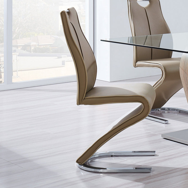 Tony - Dining Chairs (Set of 2) - Brown / Beige - R&R Furniture Gallery (Fountain Valley, CA)