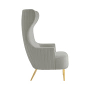 Julia - Velvet Channel Tufted Wingback Chair - R&R Furniture Gallery (Fountain Valley, CA)
