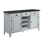 Lanton - Server - Natural Marble & Antique White - R&R Furniture Gallery (Fountain Valley, CA)