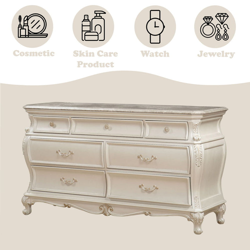 Chantelle - Dresser w/Granite Top - R&R Furniture Gallery (Fountain Valley, CA)