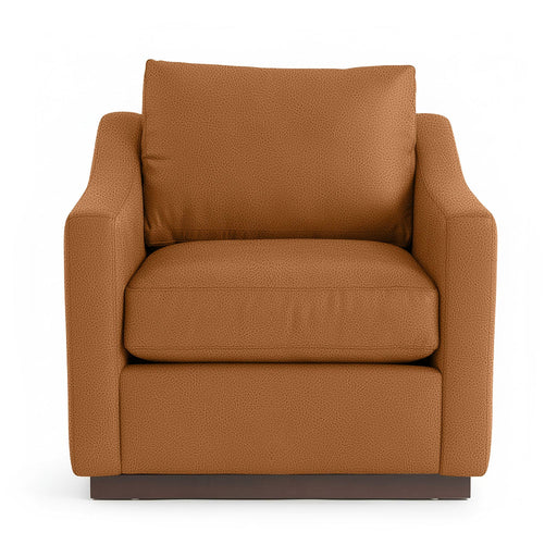 Classic Home Aspen arm chair with plush fabric upholstery and wooden legs, showcasing a modern accent chair design.