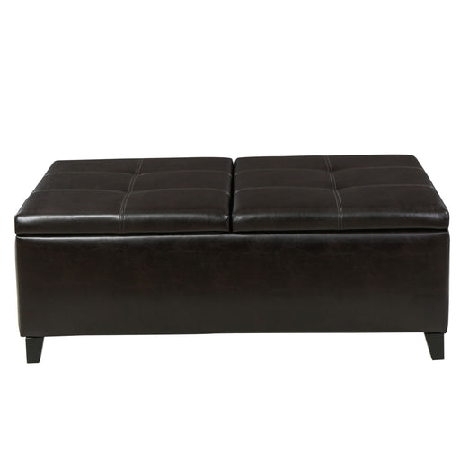 Lanister - Ottoman Double Top Storage - Brown - R&R Furniture Gallery (Fountain Valley, CA)