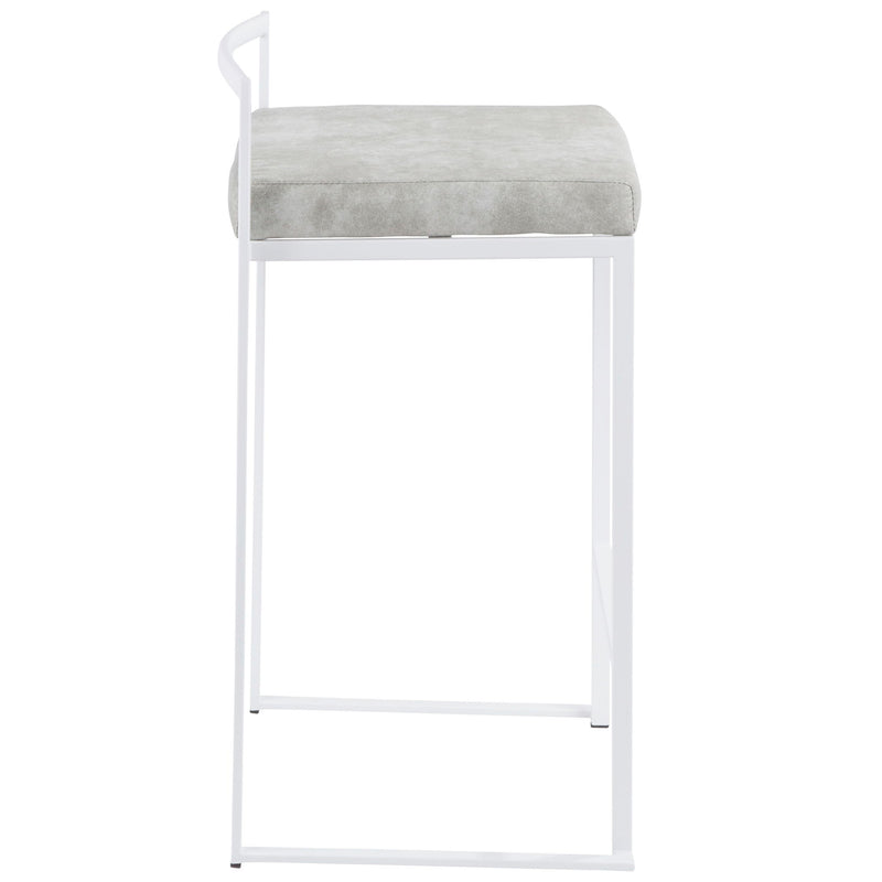 Lumi Source Fuji contemporary stackable counter stool set with sleek, simple design and modern finish, perfect for kitchen or bar area.