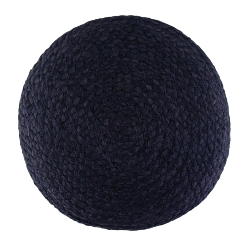 Handcrafted round accent pouf from Simpli-Home with soft fabric upholstery and plush filling, ideal for living room decor.