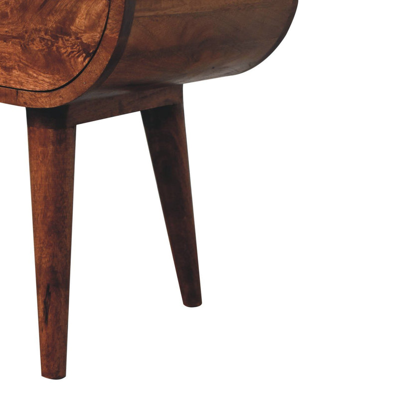 Circular Bedside Table With Open Slot - Caramel - R&R Furniture Gallery (Fountain Valley, CA)