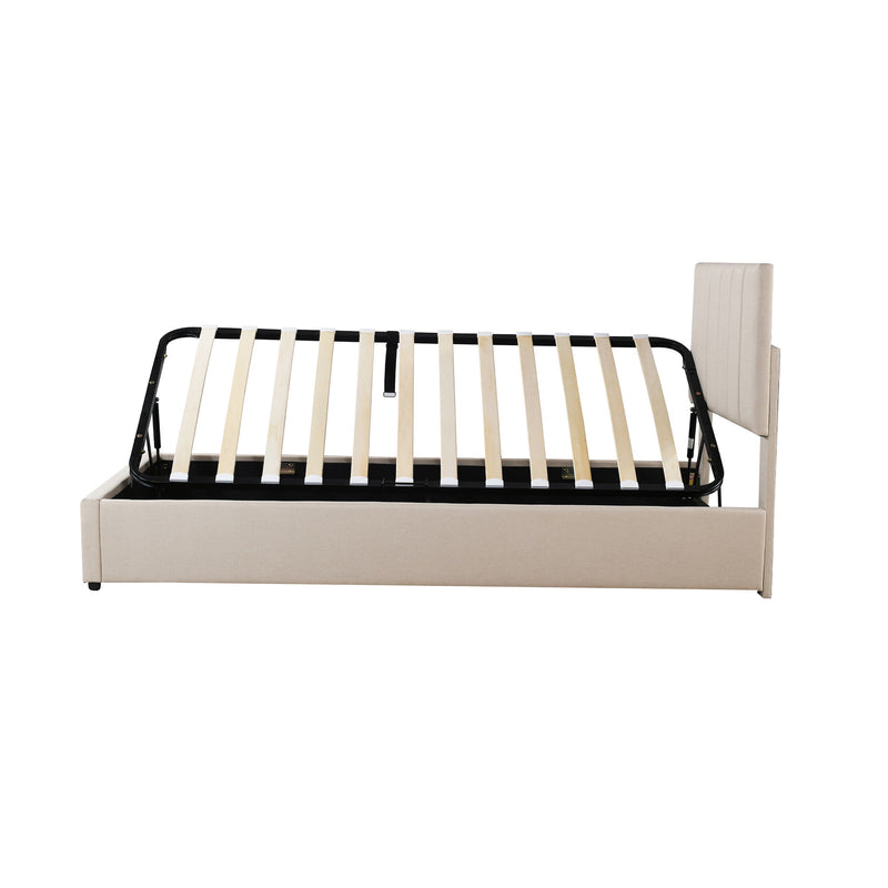 Upholstered Platform Bed With A Hydraulic Storage System - R&R Furniture Gallery (Fountain Valley, CA)