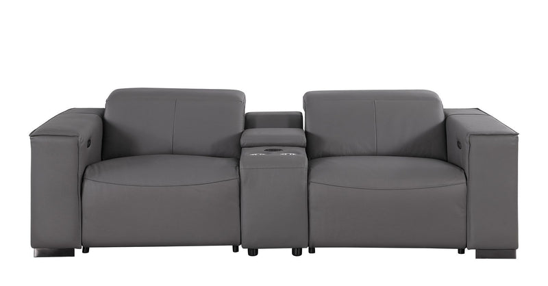 1208 - Leather Reclining Set (Sofa & Loveseat With 5 Power Recliners)