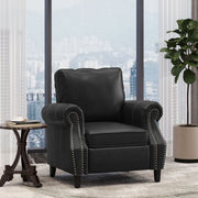 Contemporary Club Chair With Nailhead Trim And Rolled Armrests - R&R Furniture Gallery (Fountain Valley, CA)