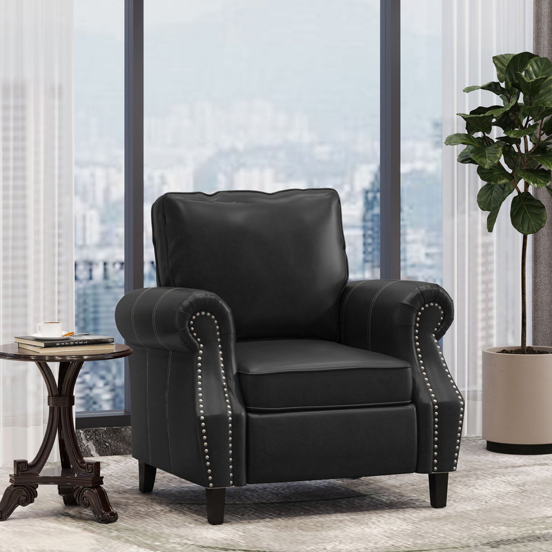 Contemporary Club Chair With Nailhead Trim And Rolled Armrests - R&R Furniture Gallery (Fountain Valley, CA)