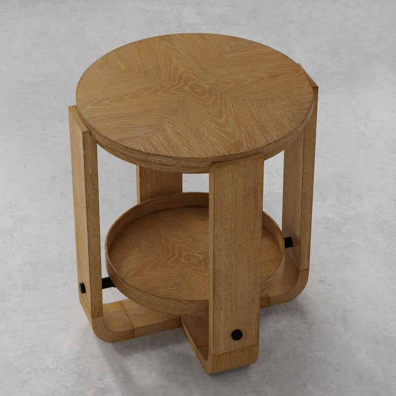 Escape - 3 Piece Occasional Table Set - Glazed Natural Oak / Black Metal Trim - R&R Furniture Gallery (Fountain Valley, CA)