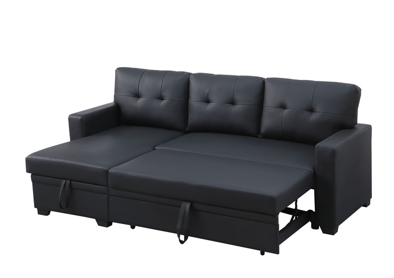 Upholstered Pull Out Sectional Sofa With Chaise - R&R Furniture Gallery (Fountain Valley, CA)