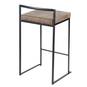 Lumi Source Fuji contemporary style stackable counter stool set with sleek design and wooden legs, perfect for modern kitchen or bar area.