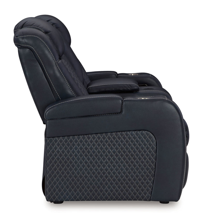 Fyne-dyme - Power Reclining Loveseat With Console/Adj Hdrst - R&R Furniture Gallery (Fountain Valley, CA)