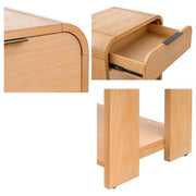 1 Drawer Waterfall Nightstand With Mid Century Design - Natural - R&R Furniture Gallery (Fountain Valley, CA)