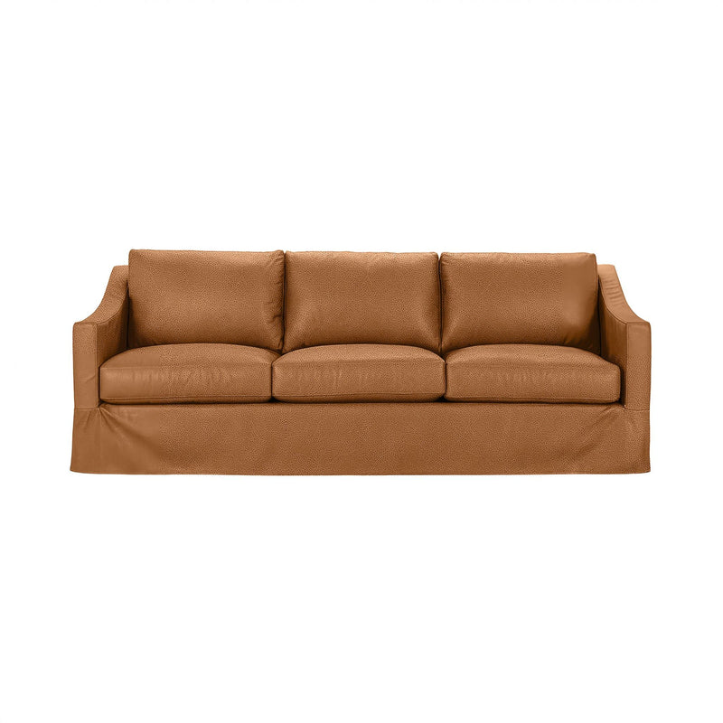 Classic Home Kipton upholstered stationary sofa with plush fabric, featuring a modern design and comfortable seating.