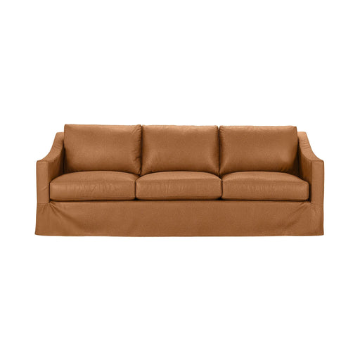 Classic Home Kipton upholstered stationary sofa with plush fabric, featuring a modern design and comfortable seating.