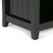 Simpli-Home Acadian handcrafted cube storage organizer with multiple compartments for stylish home organization.