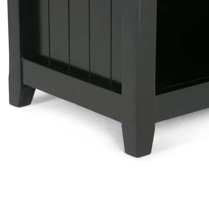 Simpli-Home Acadian handcrafted cube storage organizer with multiple compartments for stylish home organization.