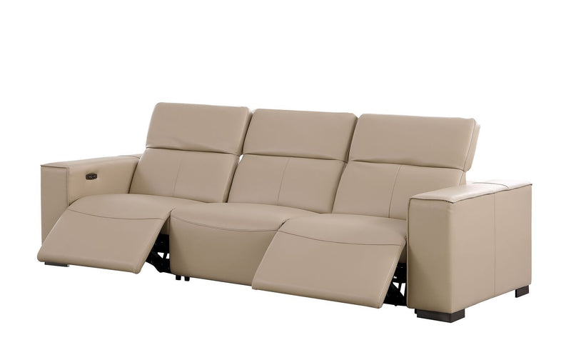 1208 - Leather Reclining Set (Sofa, Loveseat & Chair With 6 Power Recliners)