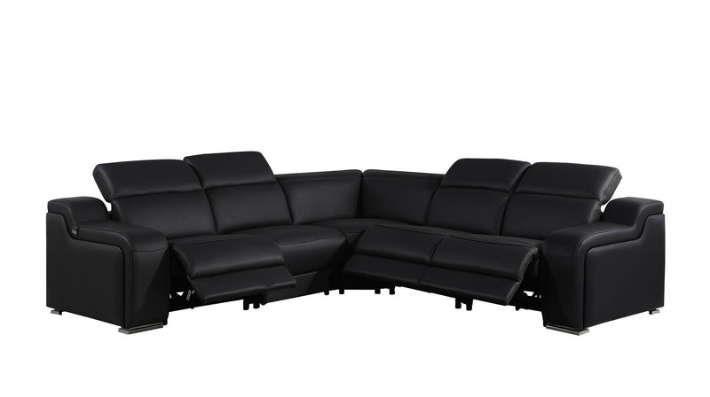 1116 - 5-Piece L-Shaped Sectional Sofa In With 3 Power Recliners & Power Headrests