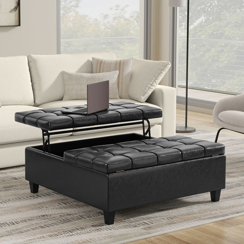 Harrison - Upholstered Coffee Table Storage Ottoman - R&R Furniture Gallery (Fountain Valley, CA)