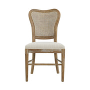 Classic Retro Dining Chair (Set of 2) With Rattan Backrest - Dark Brown / Beige - R&R Furniture Gallery (Fountain Valley, CA)
