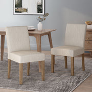 Contemporary Noble House dining chair with upholstered seat and tapered wooden legs, part of a stylish chair set.