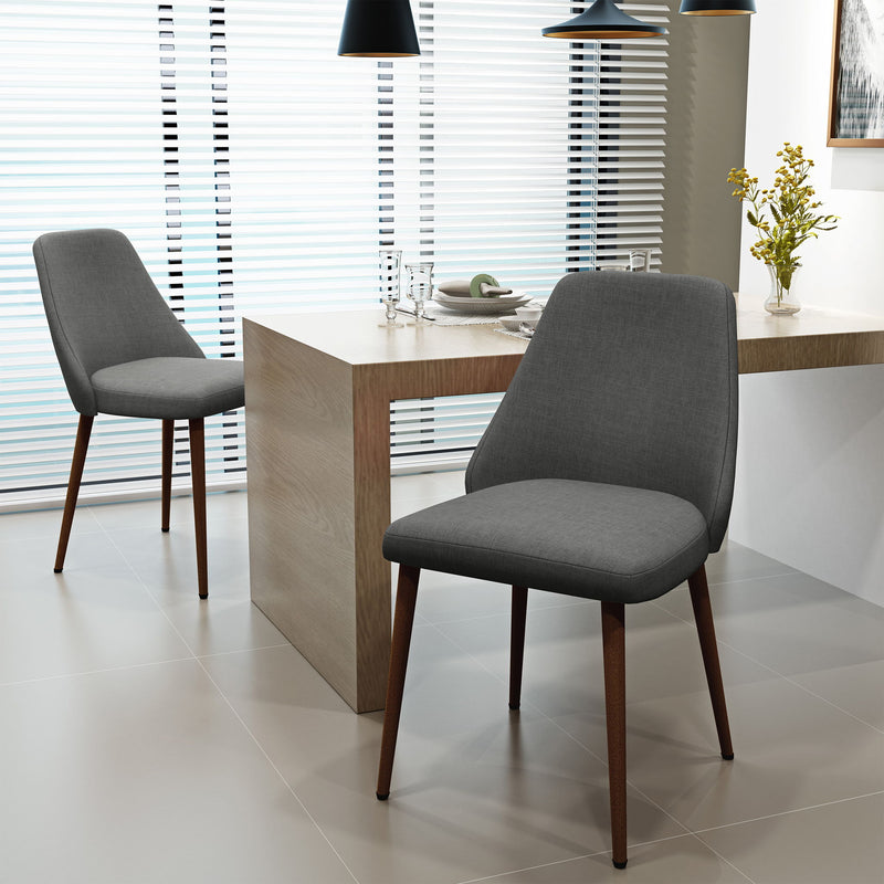 Modern Dining Chair With Iron Legs And Wood Finish - R&R Furniture Gallery (Fountain Valley, CA)