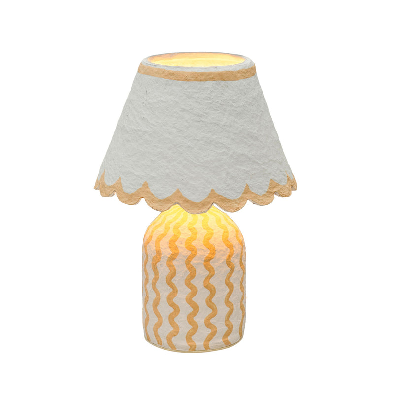 Blum - Scalloped Cotton Mache Table Lamp - R&R Furniture Gallery (Fountain Valley, CA)