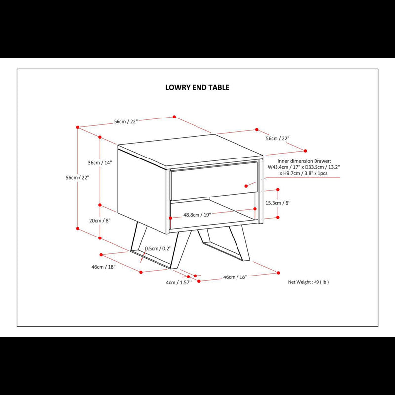 Lowry - Handcrafted End Table - R&R Furniture Gallery (Fountain Valley, CA)