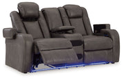 Fyne-dyme - Power Reclining Loveseat With Console/Adj Hdrst - R&R Furniture Gallery (Fountain Valley, CA)