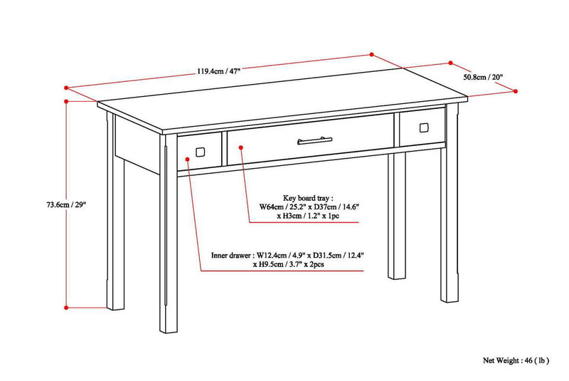 Avalon - Handcrafted Writing Office Desk - R&R Furniture Gallery (Fountain Valley, CA)