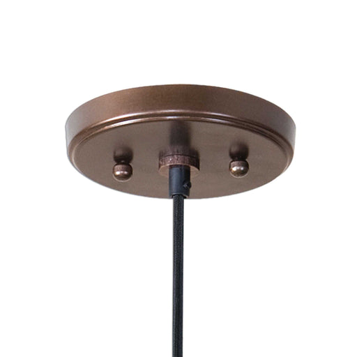 Uttermost Barnstead 1 Light Copper Pendant in light brown with a sleek, modern design, hanging from a black cord.
