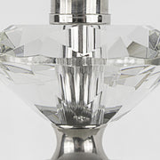 Lumi Source Torch contemporary crystal table lamp set with clear and off-white shades, polished nickel bases, modern design.