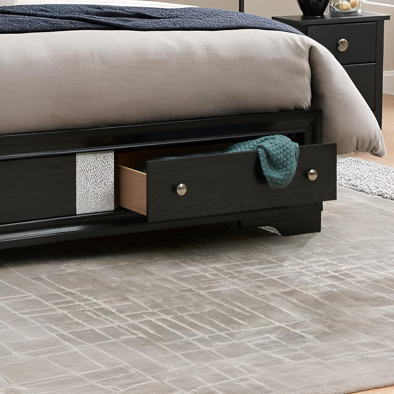 Madrid - Queen Bed With Storage Drawers And Nickel Handles - Black - R&R Furniture Gallery (Fountain Valley, CA)