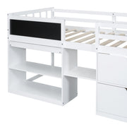Low Loft Bed With Rolling Desk, Shelf And Drawers - R&R Furniture Gallery (Fountain Valley, CA)
