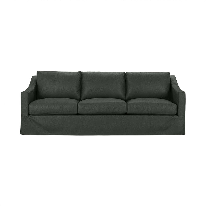 Classic Home Kipton upholstered stationary sofa with plush fabric and cushioned armrests in a modern living space.