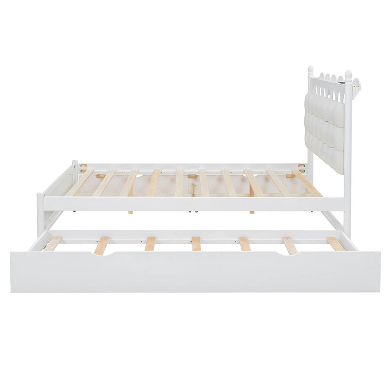 Storage Platform Bed, With 2 Big Drawers, Trundle, One Set Of Sockets & USB Ports - R&R Furniture Gallery (Fountain Valley, CA)