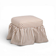 Gertrude striped linen upholstered ottoman by TOV Furniture featuring a stylish, comfortable design with a textured linen fabric.